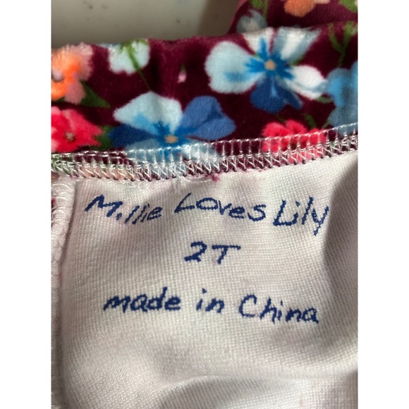 Millie Loves Lily NWT Kids 2T Ruffle Sleeve Top & Floral Bell Bottom Pants Set - Picture 6 of 7
